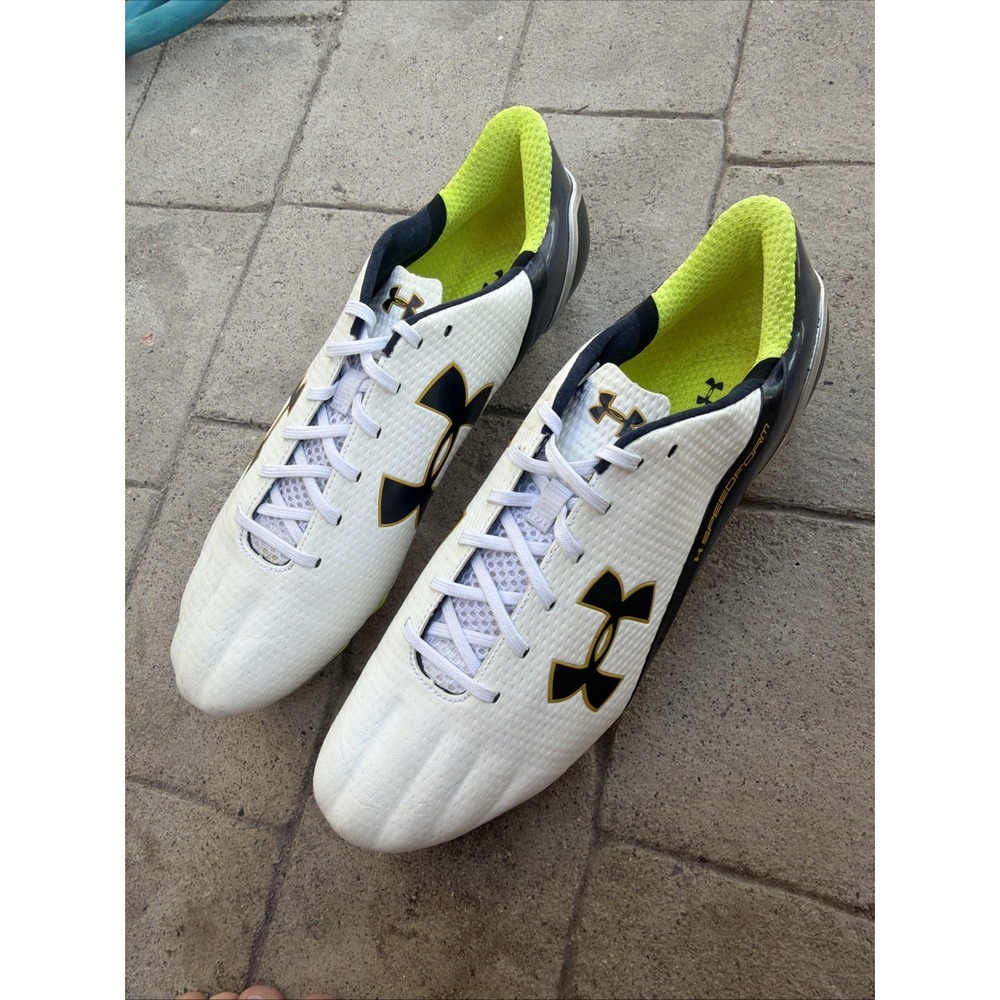 Under Armour SpeedForm AMP Football Cleats White Navy Gold Size 13.5 Notre Dame